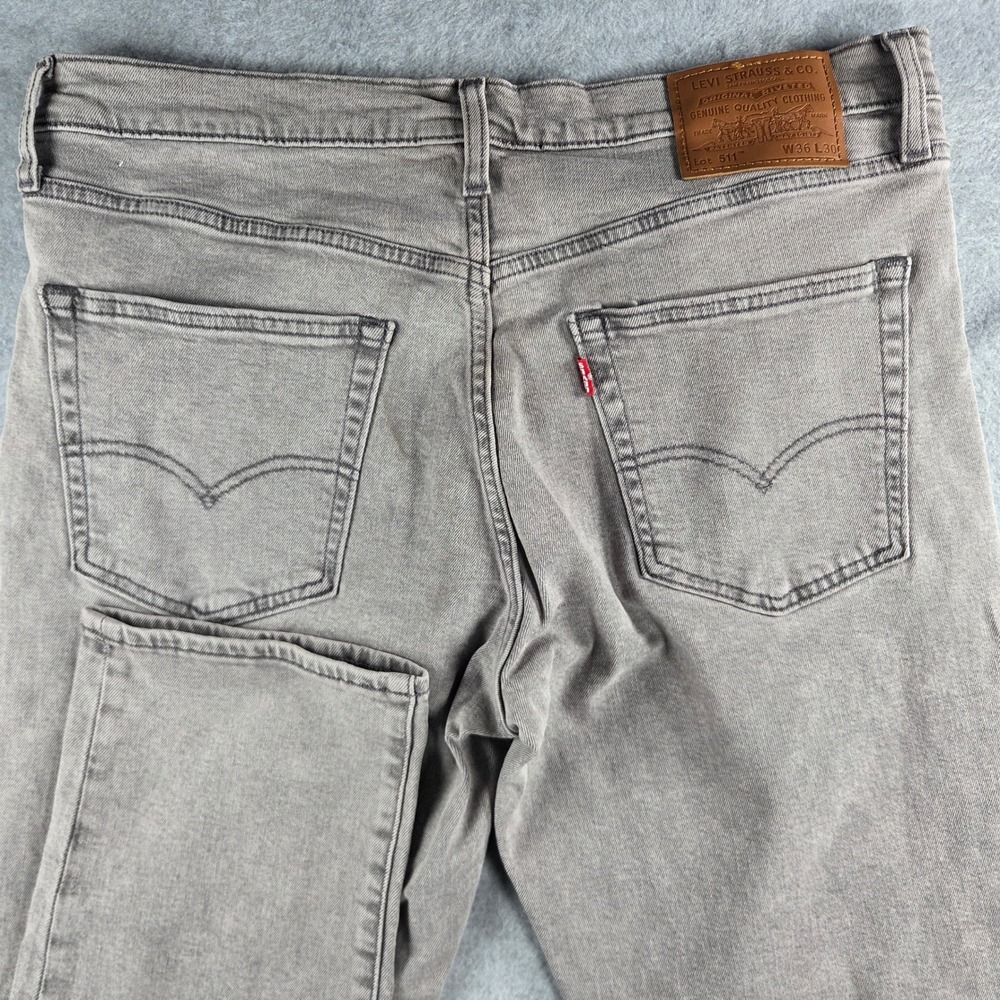 Levi's 511 Slim Fit Jeans Men 36x30 Grey Premium Denim Stretch W36 L30